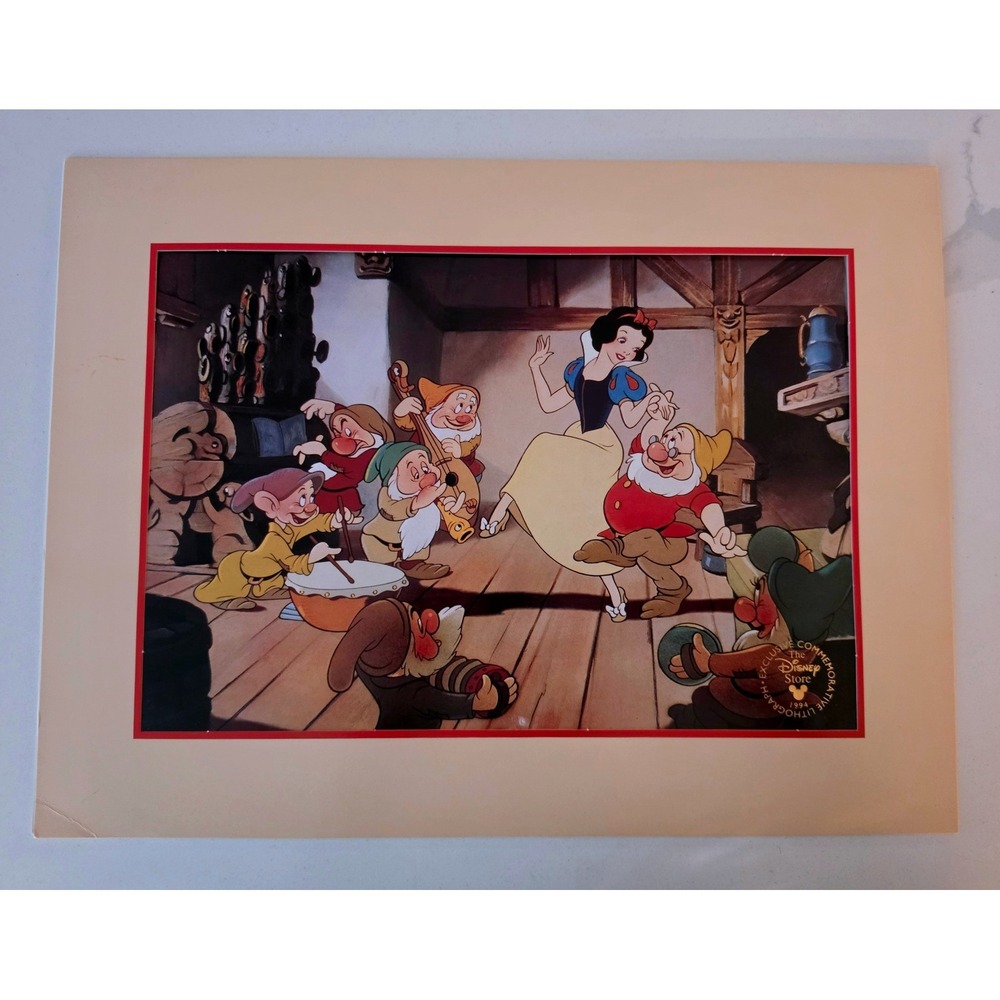 Disney Snow White 1994 Commemorative Lithograph w/ Original Envelope Gold Seal